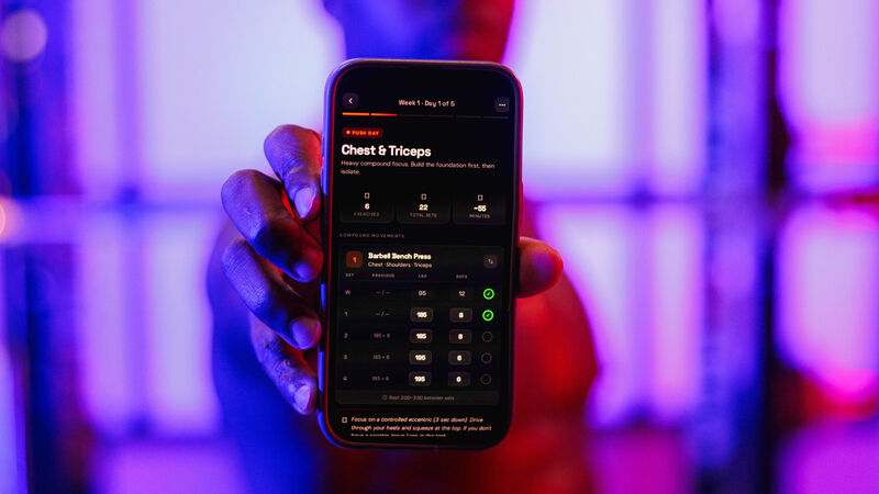 Phone displaying workout program delivery